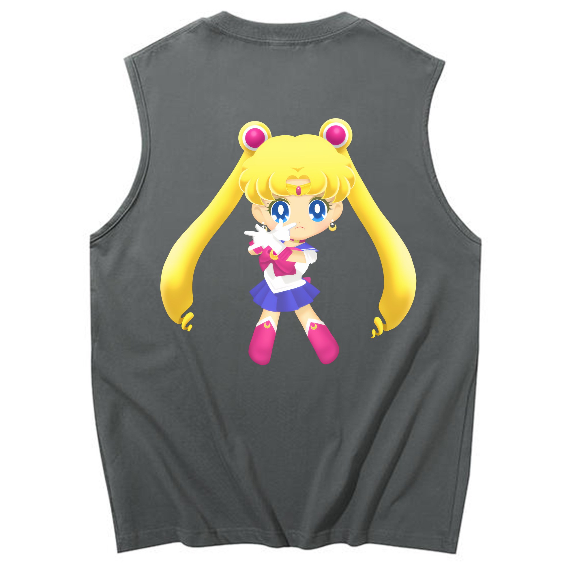 （画像用） 美少女戦士セーラームーン 月野 うさぎ つきの うさぎ Sailor Moon Tsukino Usagi コットン100％タンクトップ（背面プリント）